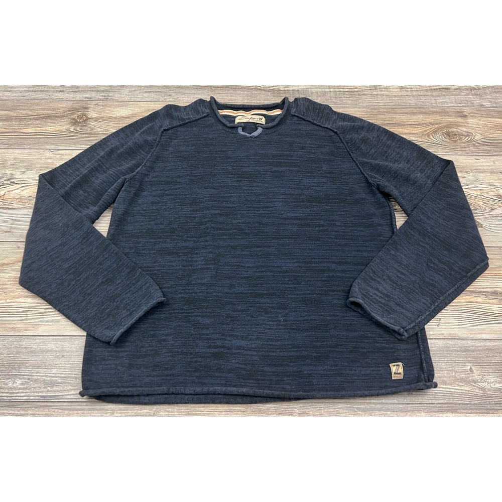 Zenfari Men's Small‎ Blue Long Sleeve Pullover Sweater Shirt Cotton Stretch